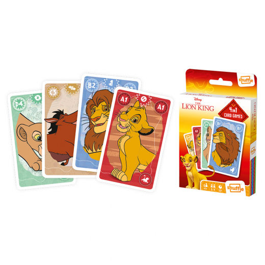 Shuffle - Kortspil The Lion King 4 in 1 i gruppen SELSKABSSPIL / Børnespil hos Spelexperten (108532992)