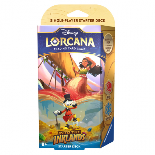 Disney Lorcana TCG: Into the Inklands Starter Deck - Ruby & Sapphire i gruppen SELSKABSSPIL / Kortspil hos Spelexperten (11098305-B)