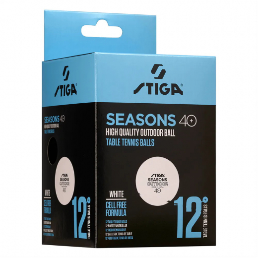 Stiga Seasons Outdoor 12-pack bolde - hvid i gruppen SPILLEBORD / Bordtennis / Tilbehør hos Spelexperten (1110-2810-12)