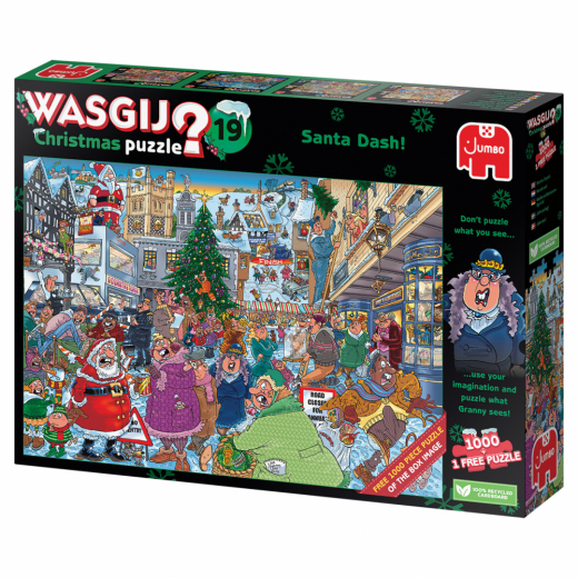 Wasgij? Christmas #19 - Santa Dash 2 x 1000 brikker i gruppen  hos Spelexperten (1110100021)