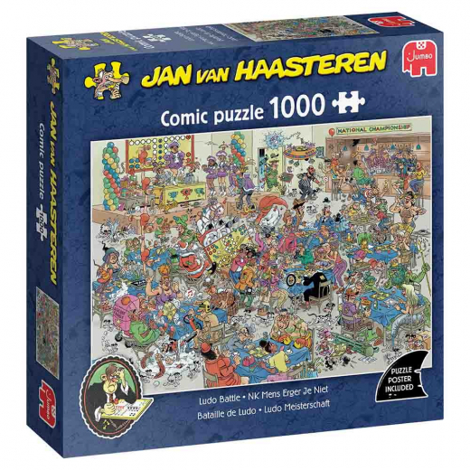 Jan van Haasteren - Ludo Battle 1000 Brikker i gruppen PUSLESPIL / Jan van Haasteren hos Spelexperten (1110100482)