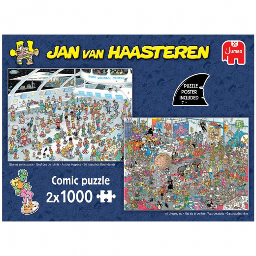 Jan Van Haasteren - Give Us Some Space & All Dressed Up 2x1000 Brikker i gruppen PUSLESPIL / Jan van Haasteren hos Spelexperten (1110100540)
