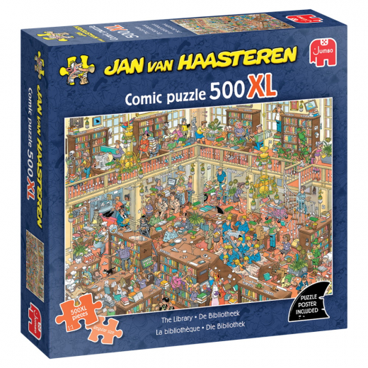 Jan van Haasteren - The Library 500 XXL Brikker i gruppen PUSLESPIL / < 750 brikker hos Spelexperten (1110100811)
