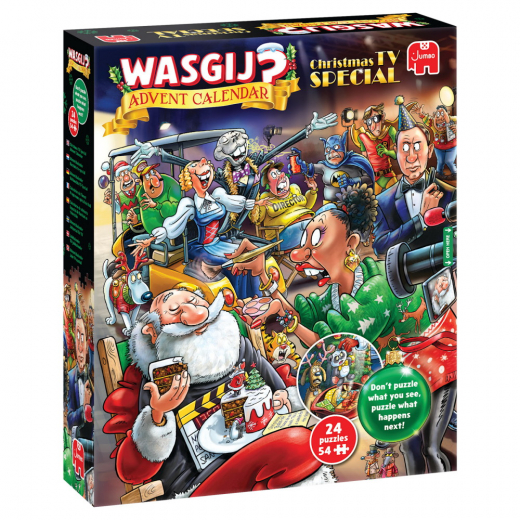 Wasgij? Adventskalender - Christmas TV Special! 24 x 54 Brikker i gruppen PUSLESPIL / Julepuslespil hos Spelexperten (1110100907)