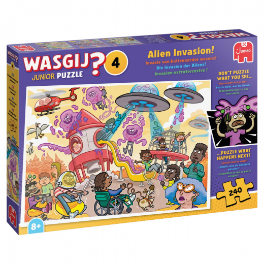 Wasgij? Junior #4 - Alien Invasion! 240 Brikker i gruppen PUSLESPIL / Puslespil til børn hos Spelexperten (1110100908)