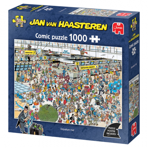 Jan van Haasteren - Departure Hall 1000 Brikker i gruppen PUSLESPIL / 1000 brikker hos Spelexperten (1119802047)