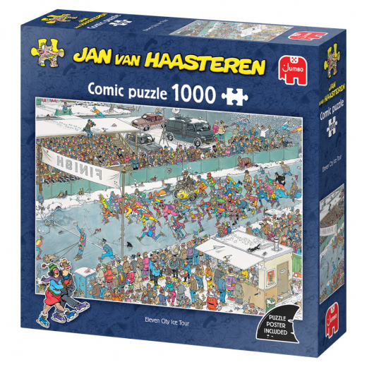 Jan van Haasteren - Eleven City Ice Tour 1000 Brikker i gruppen PUSLESPIL / 1000 brikker hos Spelexperten (1119802057)