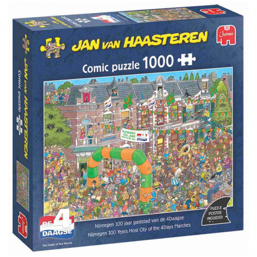 Jan van Haasteren -Nijmegen 100 Years Host City of the 4Days Marches 1000 Brikker i gruppen PUSLESPIL / Jan van Haasteren hos Spelexperten (1119802059)