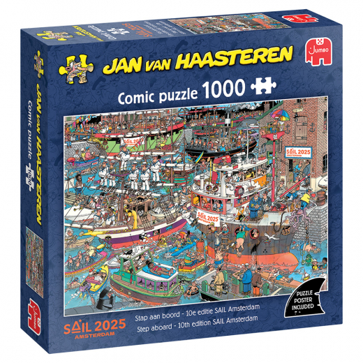 Jan van Haasteren - Step Aboard - Sail 2025 Amsterdam 1000 pc i gruppen PUSLESPIL / Jan van Haasteren hos Spelexperten (1119802060)