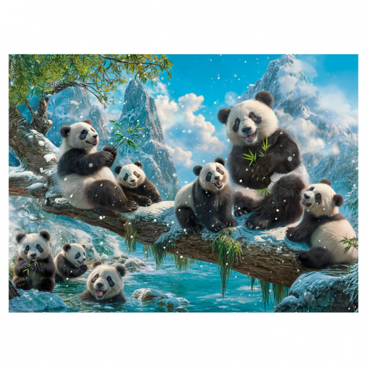 Castorland - Pandas Winter Fun 2000 pc i gruppen PUSLESPIL / 2000 brikker > hos Spelexperten (116273)