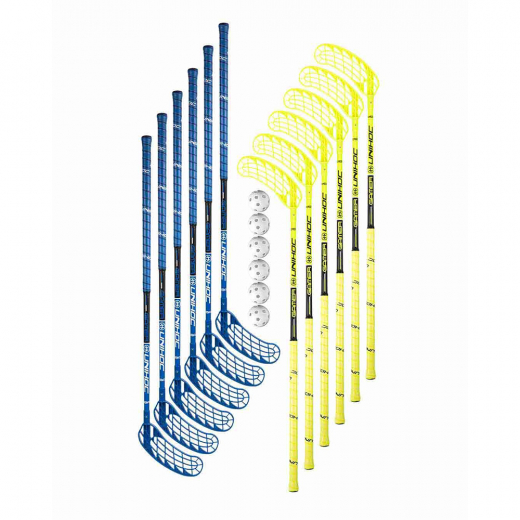 Unihoc Gamer Set - 12 sticks + 6 balls i gruppen UDENDØRSSPIL / Floorball / Floorball sticks / Set hos Spelexperten (11770)