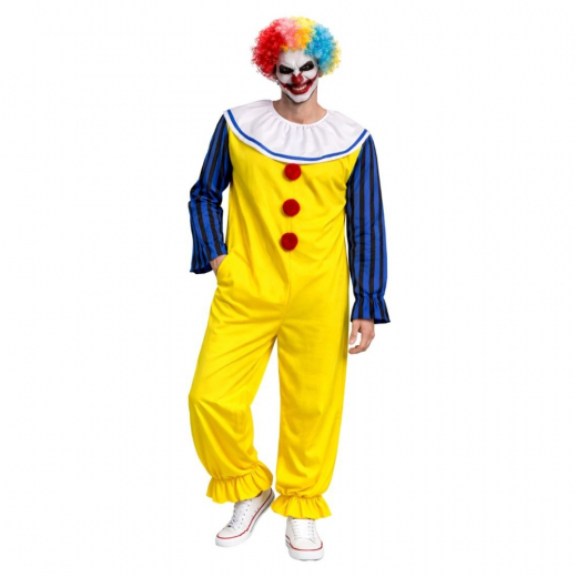 Scary Clown Man with Wig i gruppen LEGETØJ / Maskerade / Halloween / Maskerade kostumer / Kostumer til voksne hos Spelexperten (117993)