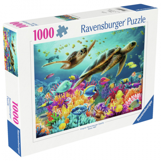 Ravensburger Blue Underwater World 1000 brikker i gruppen PUSLESPIL / 1000 brikker hos Spelexperten (12000577)