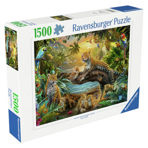 Ravensburger: Leopard Family In The Jungle - 1500 Brikker i gruppen PUSLESPIL / 1500 brikker hos Spelexperten (12000738)