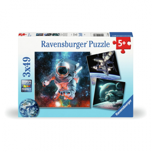 Ravensburger: Space Adventure 3x49 Brikker i gruppen PUSLESPIL / Puslespil til børn hos Spelexperten (12000860)
