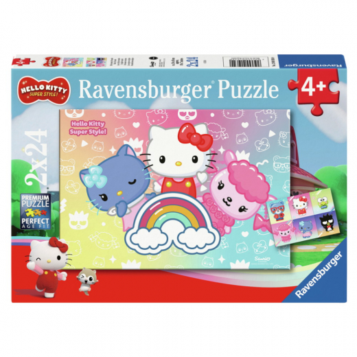 Ravensburger: Hello Kitty Super Style 2x24 Brikker i gruppen PUSLESPIL / Puslespil til børn hos Spelexperten (12001034)