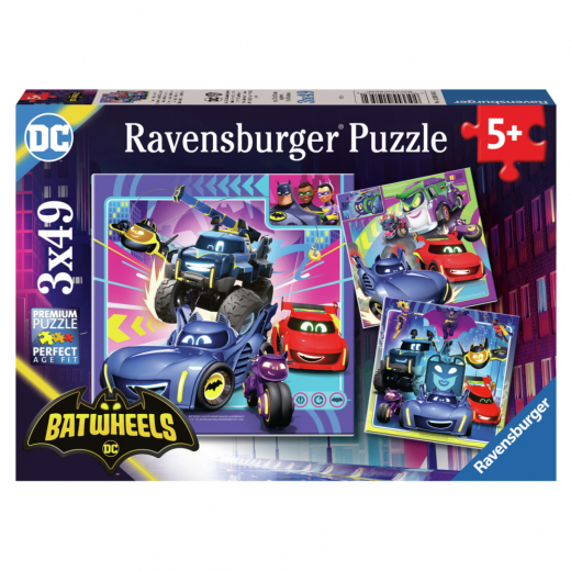 Ravensburger: Batwheels 3x49 Brikker i gruppen PUSLESPIL / Puslespil til børn hos Spelexperten (12001056)