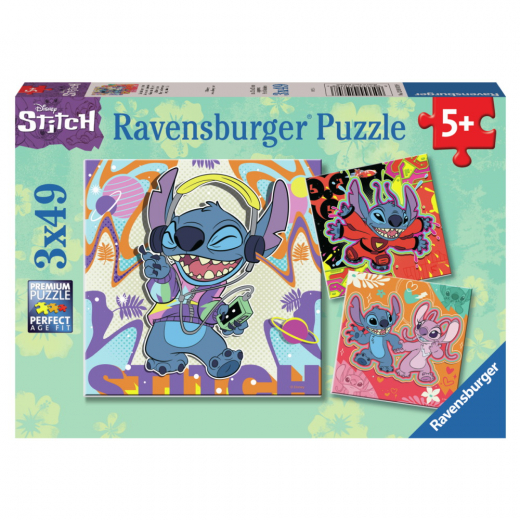 Ravensburger: Disney Stitch 3x49 Brikker i gruppen PUSLESPIL / Puslespil til børn hos Spelexperten (12001070)