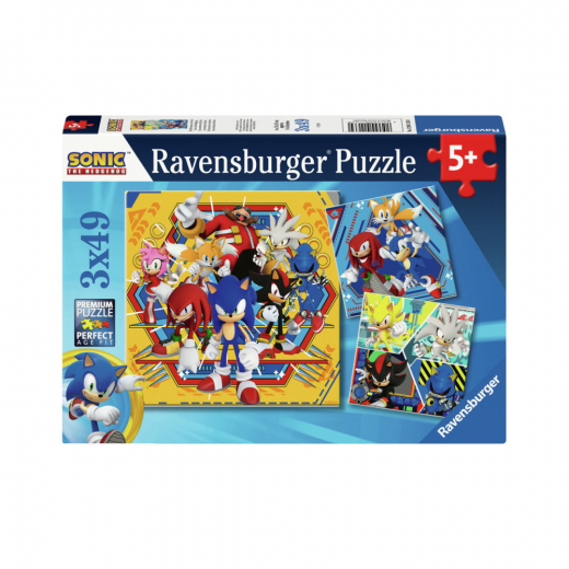 Ravensburger: Sonic Core 3x49 Brikker i gruppen PUSLESPIL / Puslespil til børn hos Spelexperten (12001133)