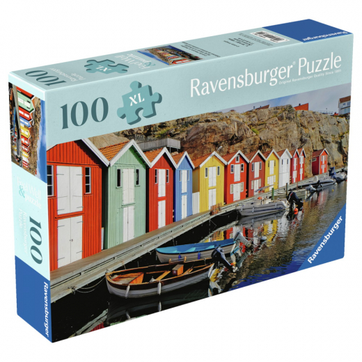 Ravensburger: Colorful Houses in Sweden 108 XL Brikker i gruppen PUSLESPIL / < 750 brikker hos Spelexperten (12001730)