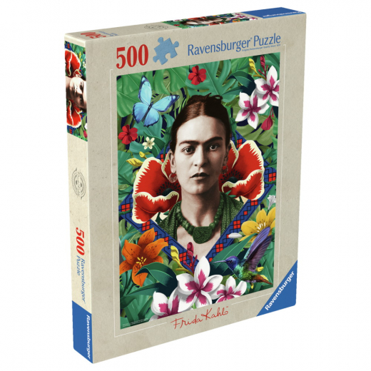 Ravensburger: Frida Kahlo, Blooming Fantasy 500 Brikker i gruppen PUSLESPIL / Ravensburger hos Spelexperten (12001736)