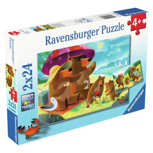 Ravensburger Bear Family Vacations 2x24 brikker i gruppen PUSLESPIL / Puslespil til børn hos Spelexperten (12004046)