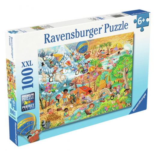 Ravensburger: Four Seasons of Fun 100 XXL Brikker i gruppen PUSLESPIL / Puslespil til børn hos Spelexperten (12004050)