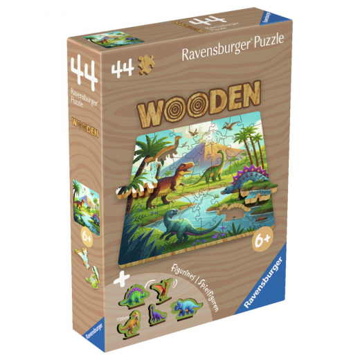 Ravensburger Wooden - Dinosaurus 44 Brikker i gruppen PUSLESPIL / Puslespil i træ hos Spelexperten (12004084)