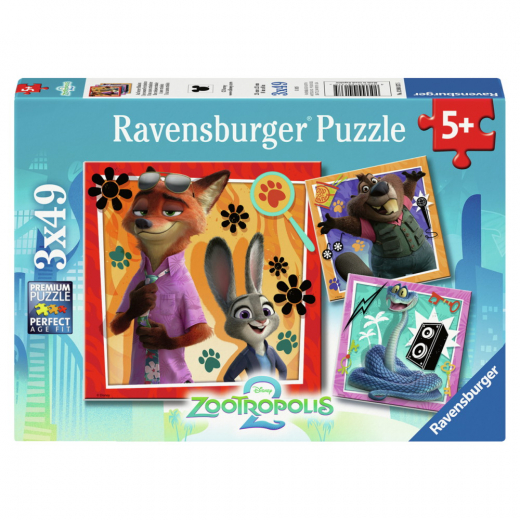 Ravensburger: Disney Zootopia 2 3x49 Brikker i gruppen PUSLESPIL / Puslespil til børn hos Spelexperten (12004137)