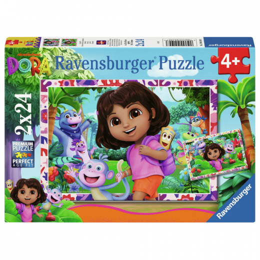 Ravensburger: Dora the Explorer 2x24 Brikker i gruppen PUSLESPIL / Puslespil til børn hos Spelexperten (12004199)