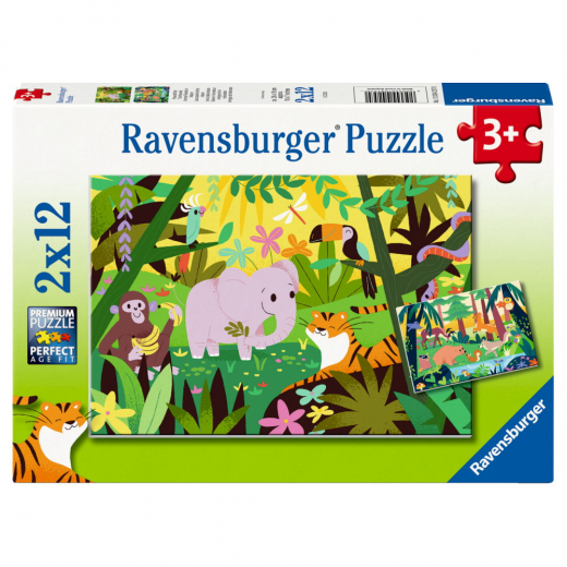 Ravensburger: Animal Friends in Nature 2x12 Brikker i gruppen PUSLESPIL / Puslespil til børn hos Spelexperten (12004257)