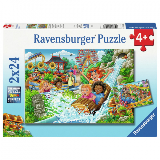 Ravensburger: Forlystelsespark 2x24 Brikker i gruppen PUSLESPIL / Puslespil til børn hos Spelexperten (12004258)