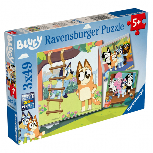 Ravensburger: Bluey Making Memories 3x49 Brikker i gruppen PUSLESPIL / Puslespil til børn hos Spelexperten (12004378)
