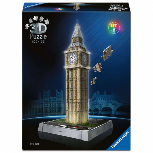Ravensburger Iconics Big Ben LED 235 p i gruppen PUSLESPIL / 3D puslespil hos Spelexperten (12008025)