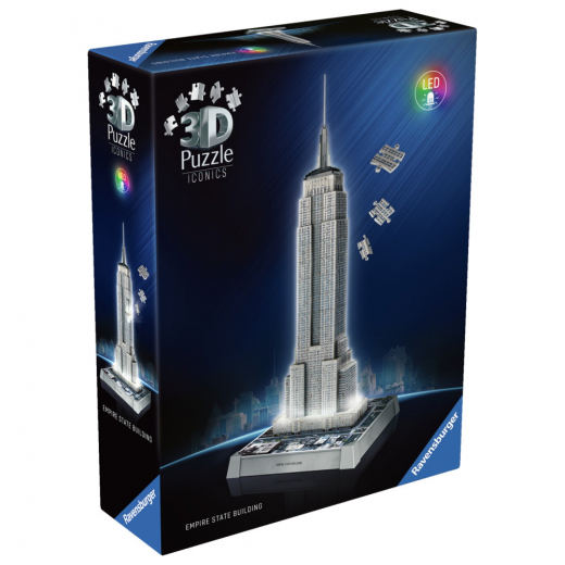Ravensburger Iconics Empire State Building LED 216 Brikker i gruppen PUSLESPIL / 3D puslespil hos Spelexperten (12008026)