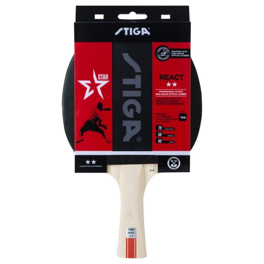 Stiga React 2-star i gruppen SPILLEBORD / Bordtennis / Bordtennisbat hos Spelexperten (1212-8418-01)