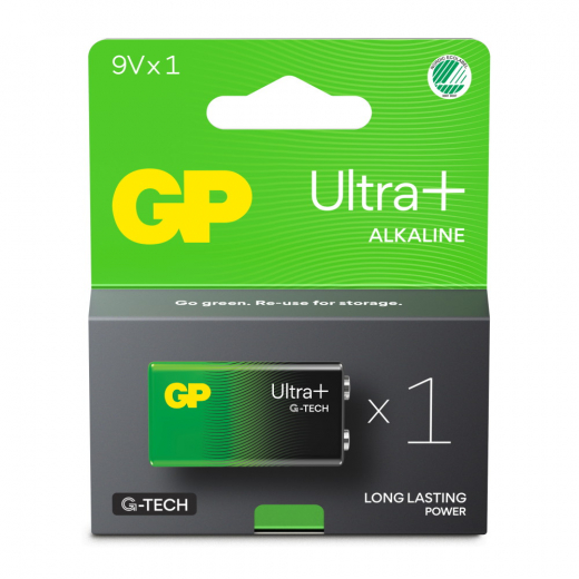 GP Ultra+ 9V-batteri, 6LR61, 1-pc i gruppen LEGETØJ / Batterier og opladere hos Spelexperten (151419)