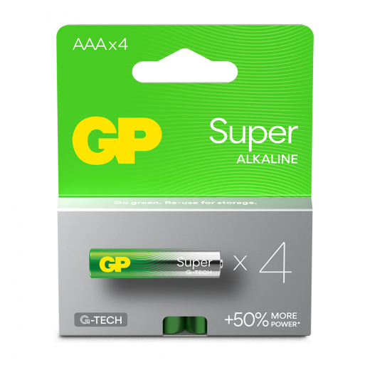 GP Super Alkaline AAA-battery, 24A/LR03, 4-pc i gruppen LEGETØJ / Batterier og opladere hos Spelexperten (151428)