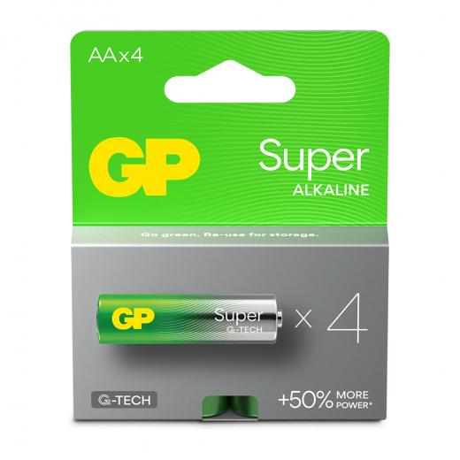 GP Super Alkaline AA-battery, 15A/LR6, 4-pc i gruppen LEGETØJ / Batterier og opladere hos Spelexperten (151429)