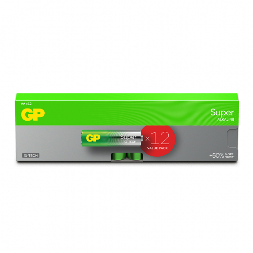 GP Super Alkaline AA-battery, 15A/LR6, 12-pc i gruppen LEGETØJ / Batterier og opladere hos Spelexperten (151431)