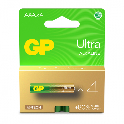GP Ultra Alkaline AAA-battery, 24AU/LR03, 4-pc i gruppen LEGETØJ / Batterier og opladere hos Spelexperten (151432)