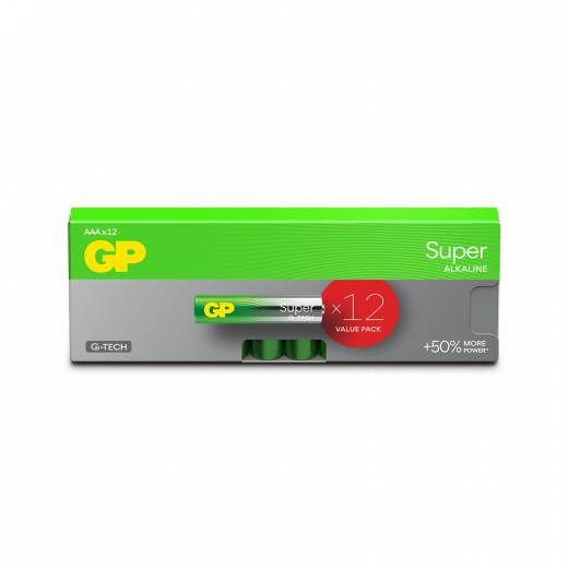 GP Super Alkaline AAA-battery, 24A/LR03, 12-pc i gruppen LEGETØJ / Batterier og opladere hos Spelexperten (151433)