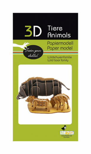 3D papirpuslespil, Vildsvinefamilien i gruppen PUSLESPIL / Modelbygning hos Spelexperten (158113)