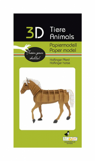 3D papirpuslespil, Hest (haflinger) i gruppen PUSLESPIL / Modelbygning hos Spelexperten (158114)