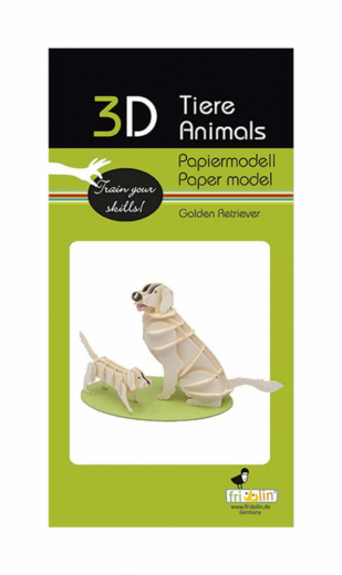 3D papir puslespil, Golden Retriever hunde i gruppen PUSLESPIL / Modelbygning hos Spelexperten (158117)