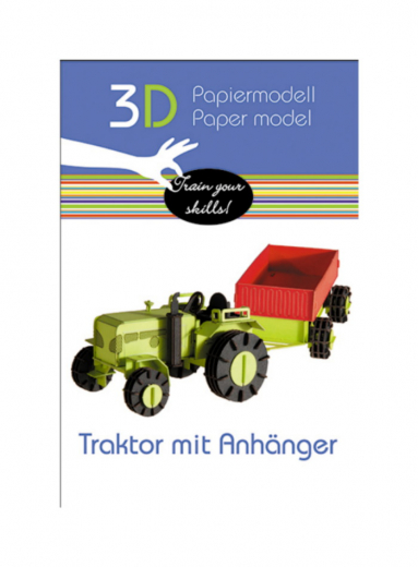 3D papir puslespil, Traktor med trailer i gruppen PUSLESPIL / Modelbygning hos Spelexperten (158598)
