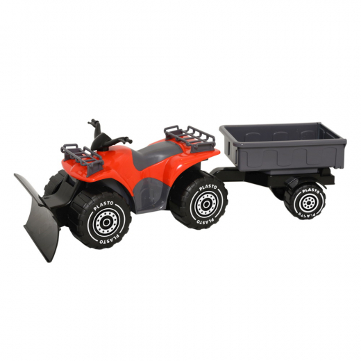 Plasto Quad bike med trailer - Rød i gruppen LEGETØJ / Legetøjskøretøjer / Plasto hos Spelexperten (1601000REB)