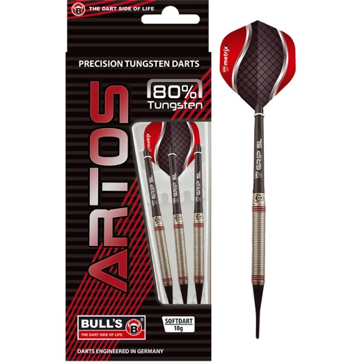 Bull's Artos A3 Soft Red 80% Tungsten 18 g i gruppen SPILLEBORD / Dart / Dartpile / Softtip hos Spelexperten (17688)
