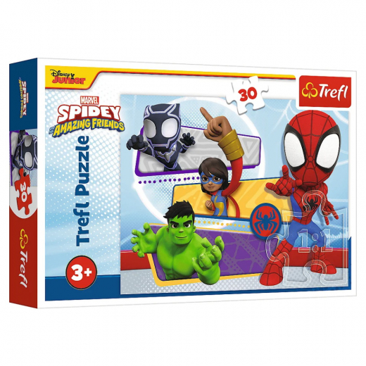 Trefl Marvel Spidey and his Amazing Friends - 30 Brikker i gruppen PUSLESPIL / Puslespil til børn hos Spelexperten (18322)