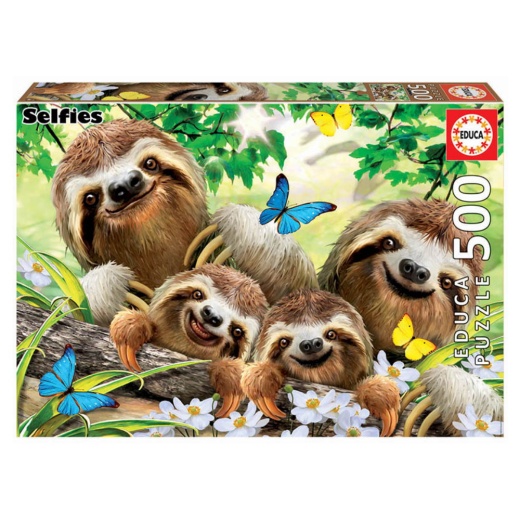 Educa: Sloth Family Selfie 500 Brikker i gruppen  hos Spelexperten (18450)